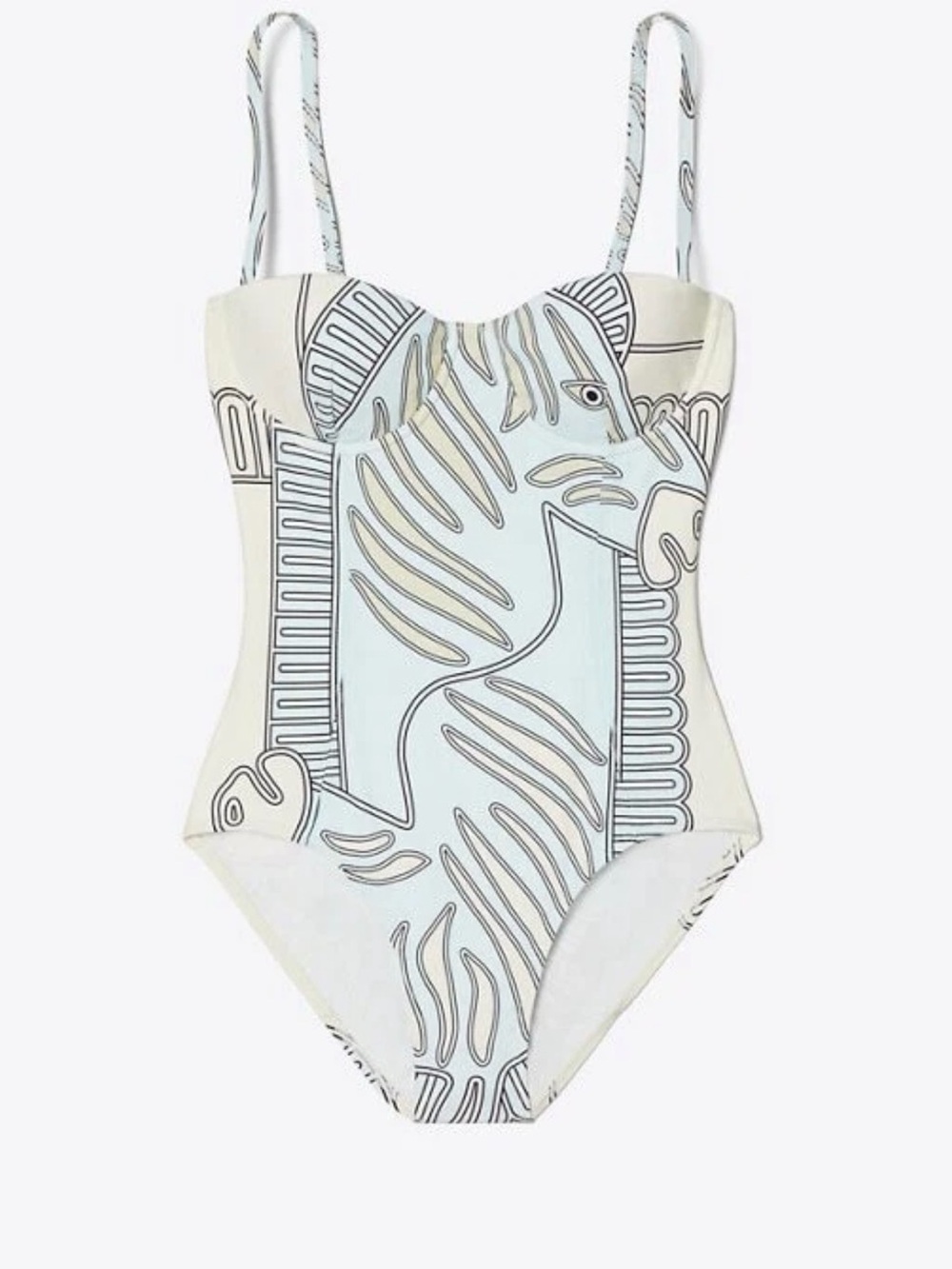 Tory Burch Women's Underwire Misc One piece Swimsuit size XL zebra Print